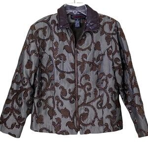 Vintage ENTICE Exclusive 3-D Zippered Embellished Jacket Size Medium